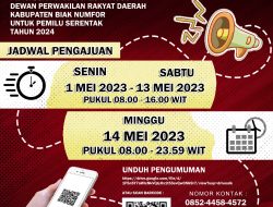 KPU Biak Numfor Umumkan Pencalonanan Anggota DPRD Untuk Pemilu 2024