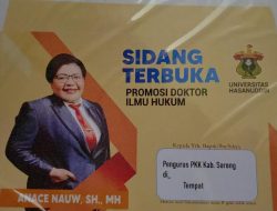 Ny.Anace Nauw Moso, Ikuti Sidang Terbuka Promosi Doktor Ilmu Hukum di Universitas Hasanuddin Makassar