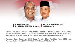 KPU Tetapkan Johny Kamuru – Sutejo sebagai Bupati dan Wakil Bupati Sorong Terpilih Pemilihan 2024