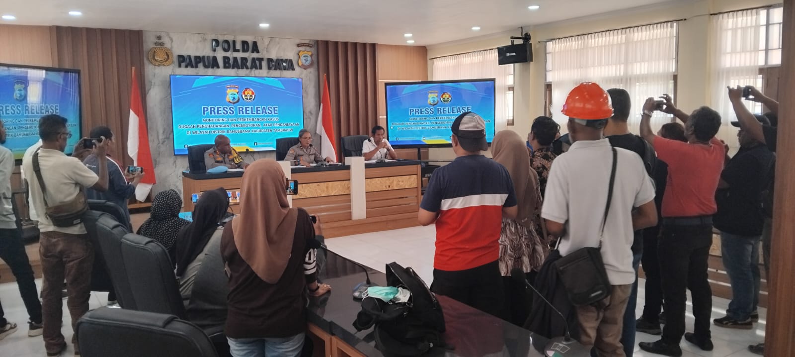 Press release terkait kasus pembunihan nakes di Tambrauw oleh OTK. Dok/bidhumaspbd/red
