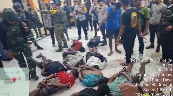 12 terduga pelaku pembunuhan tenaga kesehatan di Kabupaten Tambrauw berhasil di amankan aparat. Dok/ist/red