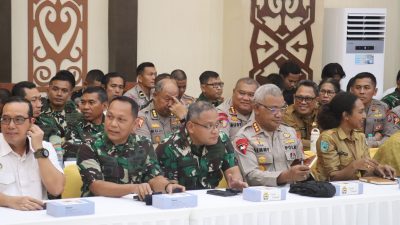 Kapolda & Wakapolda PBD, Hadiri Rakor Persiapan Penyambutan Wakil Presiden RI Rakabuming Raka Dikota Sorong